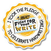 Badge - I took the pledge to celebrate handwriting