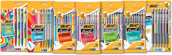 Xtra-Craze, Xtra-Shine, Xtra-Strong, Xtra-Sparkle, Xtra-life, Xtra-Precision, Xtra-Comfort Mechanical Pencils